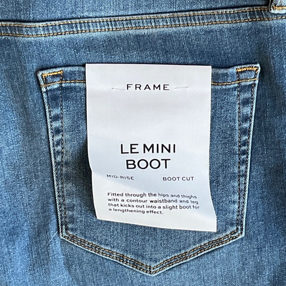 NWT Anthropologie Frame Le Mini Boot Jeans mid wash denim jeans flare plus sz 33 - Picture 13 of 14